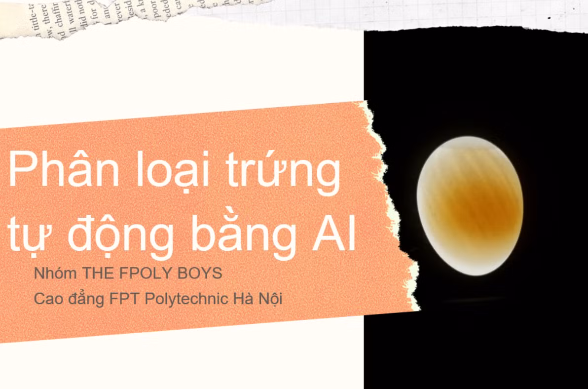 Dự án Phân loại trứng tự động bằng AI, do nhóm sinh viên: Nguyễn Văn Kiều (nhóm trưởng), Lê Văn Lưu (nhóm phó), Nguyễn Ngọc Đại, Bùi Quang Hiếu thực hiện tại vòng Chung kết Cuộc thi Startup Kite 2021, hướng tới các trang trại, nhà máy phân phối trứng có quy mô vừa và lớn.