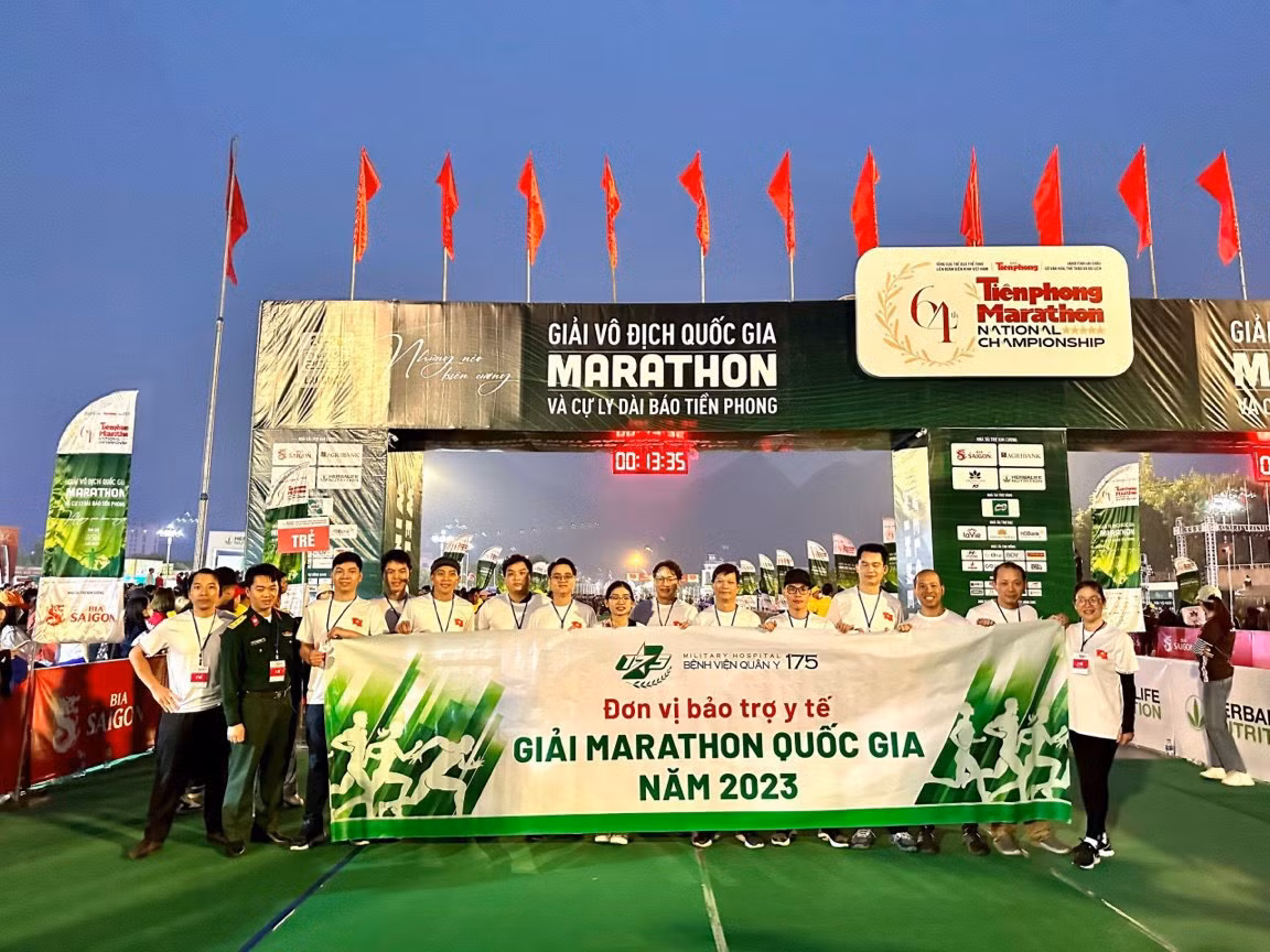 Bệnh viện Quân y 175 - Đơn vị bảo trợ ý tế cho Giải vô địch quốc gia Marathon và cự ly dài báo Tiền Phong.