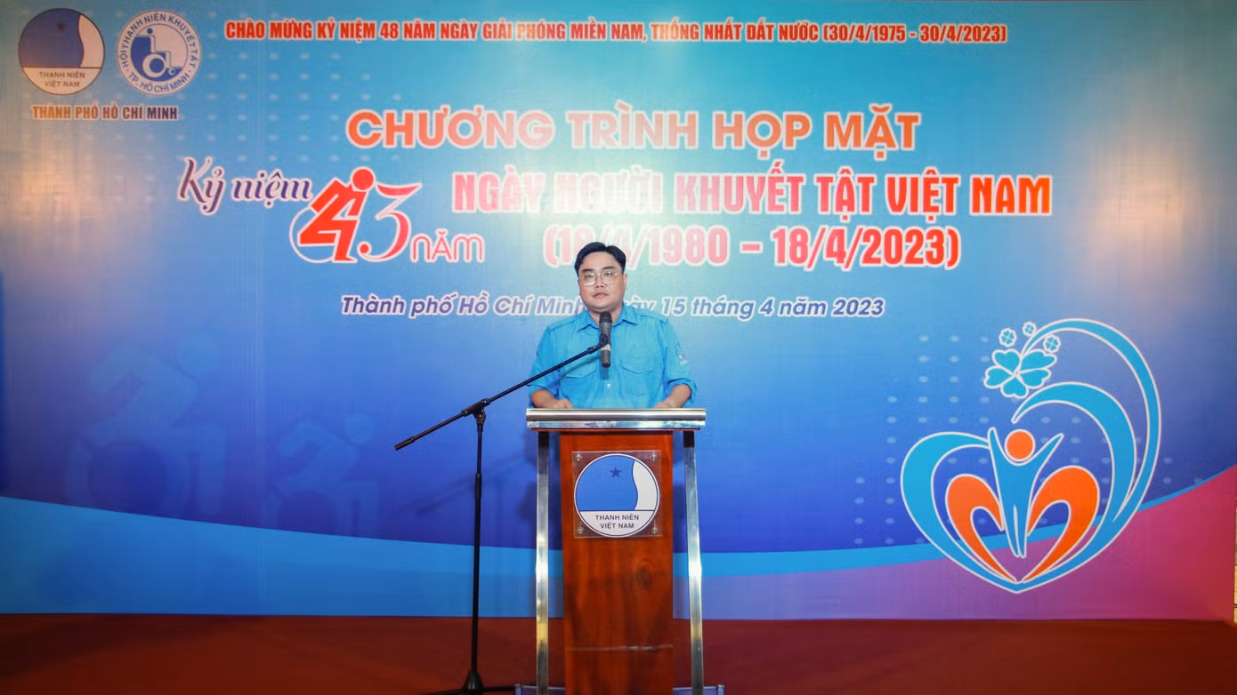 Anh Ngô Minh Hải - Phó Bí thư thường trực Thành Đoàn TP. HCM phát biểu tại chương trình.