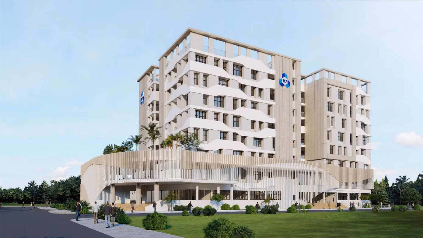Công trình Nhà học tập và thí nghiệm BK.B7. (Ảnh: Đồ họa) Công trình Nhà học tập và thí nghiệm BK.B7. (Ảnh: Đồ họa)