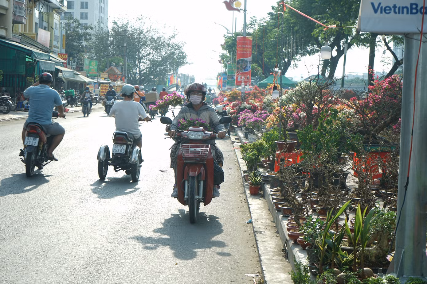Nhiều gian hàng cây kiểng được bày bán tại đây. (Ảnh: Phong Nguyễn)