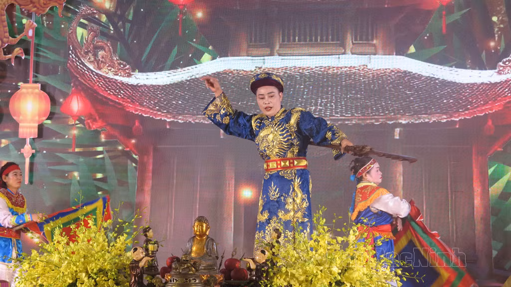 Hình ảnh tại Liên hoan hát văn, hát chầu văn tỉnh Bắc Ninh lần thứ II - năm 2024. Ảnh: Báo Bắc Ninh.