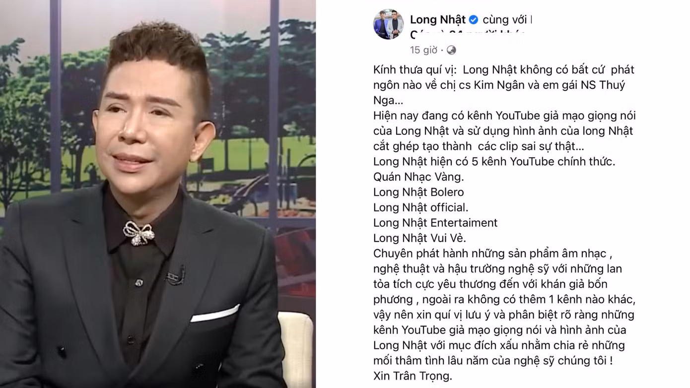 Long Nhật lên tiếng về việc bị giả mạo thông tin.