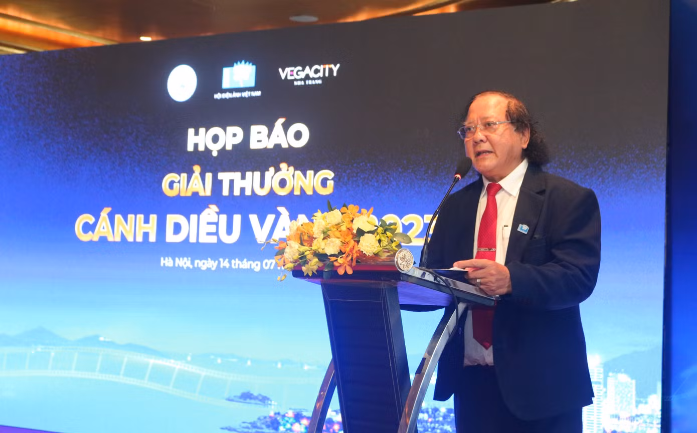 Chủ tịch Hội Điện ảnh Việt Nam thông tin về Lễ trao giải Cánh diều 2023. Ảnh: Anh Vũ.