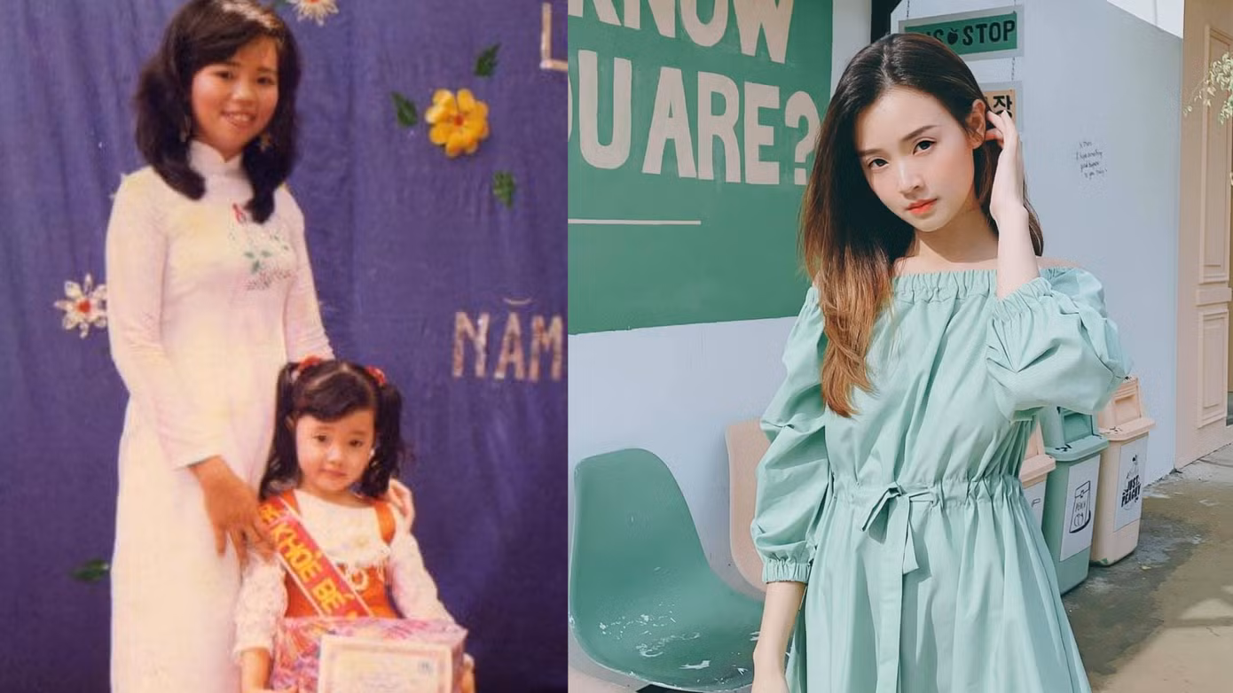 Nữ diễn viên Midu đăng tải hai tấm hình "ngày ấy - bây giờ" trên trang cá nhân. Nữ diễn viên chứng minh nhan sắc không tì vết của hiện tại và khoe khéo vẻ dễ thương lúc nhỏ