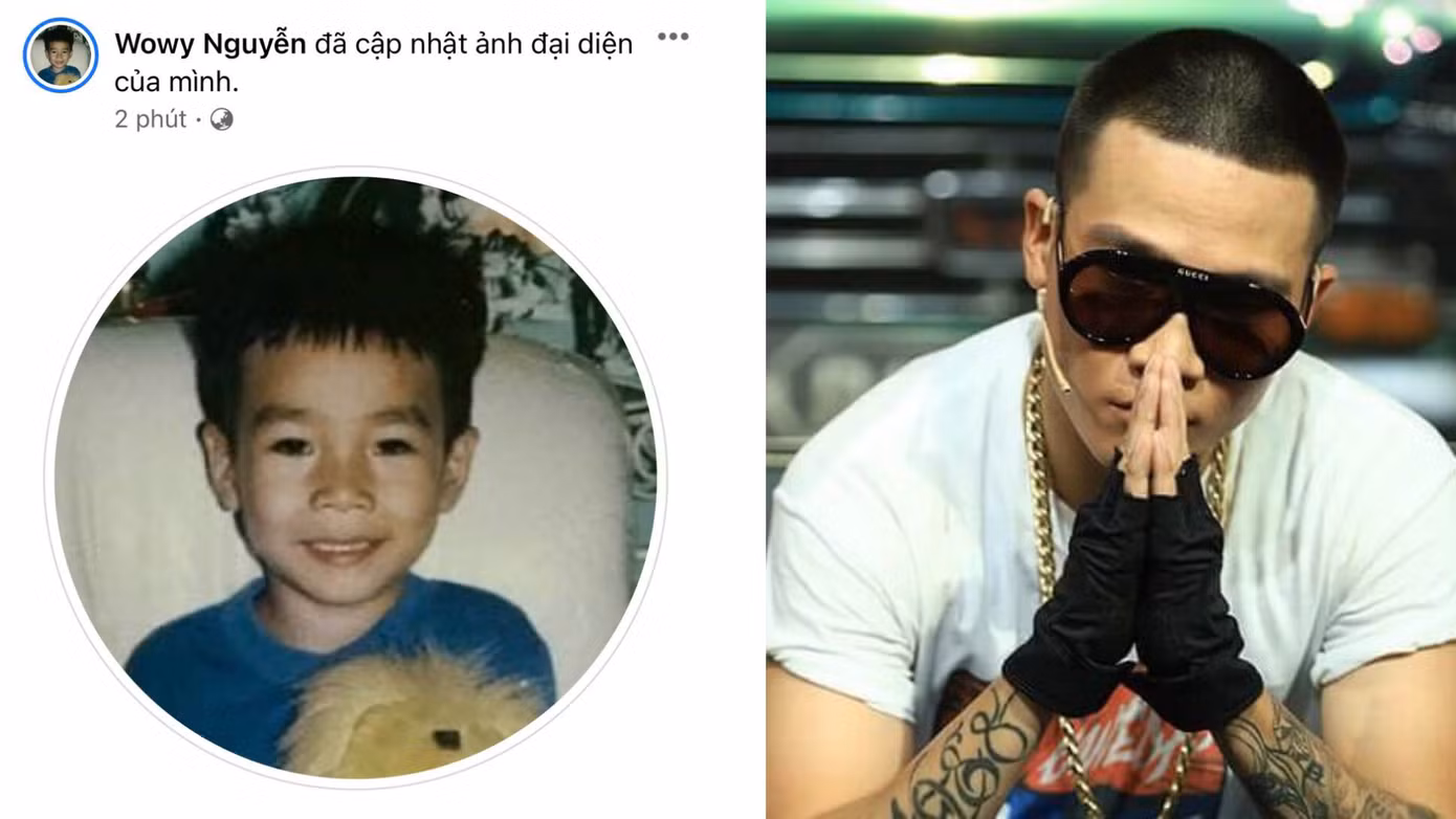 Rapper Wowy cập nhật ảnh đại diện là tấm hình thời "ngố tàu" cho trang Facebook của mình. Chỉ sau vài phút đăng tải, ảnh đại diện của HLV Rap Việt thu về hàng ngàn lượt like của người hâm mộ