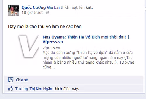 Trước tin đồn đã qua đời, đại gia Quốc Cường Gia Lai vẫn cập nhật trang cá nhân bình thường