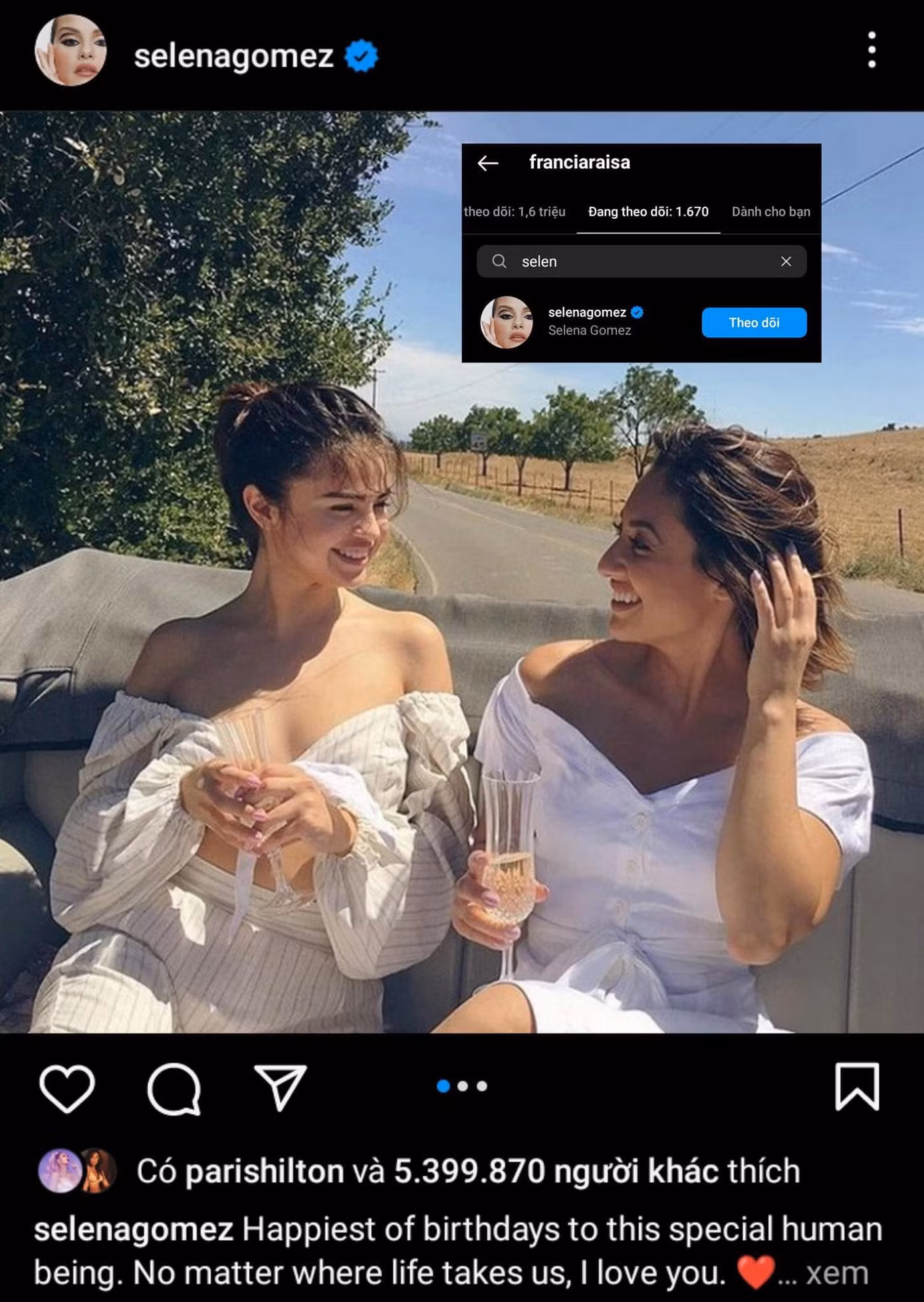 Nữ diễn viên đã ấn nút theo dõi lại Selena Gomez. Nữ diễn viên đã ấn nút theo dõi lại Selena Gomez.
