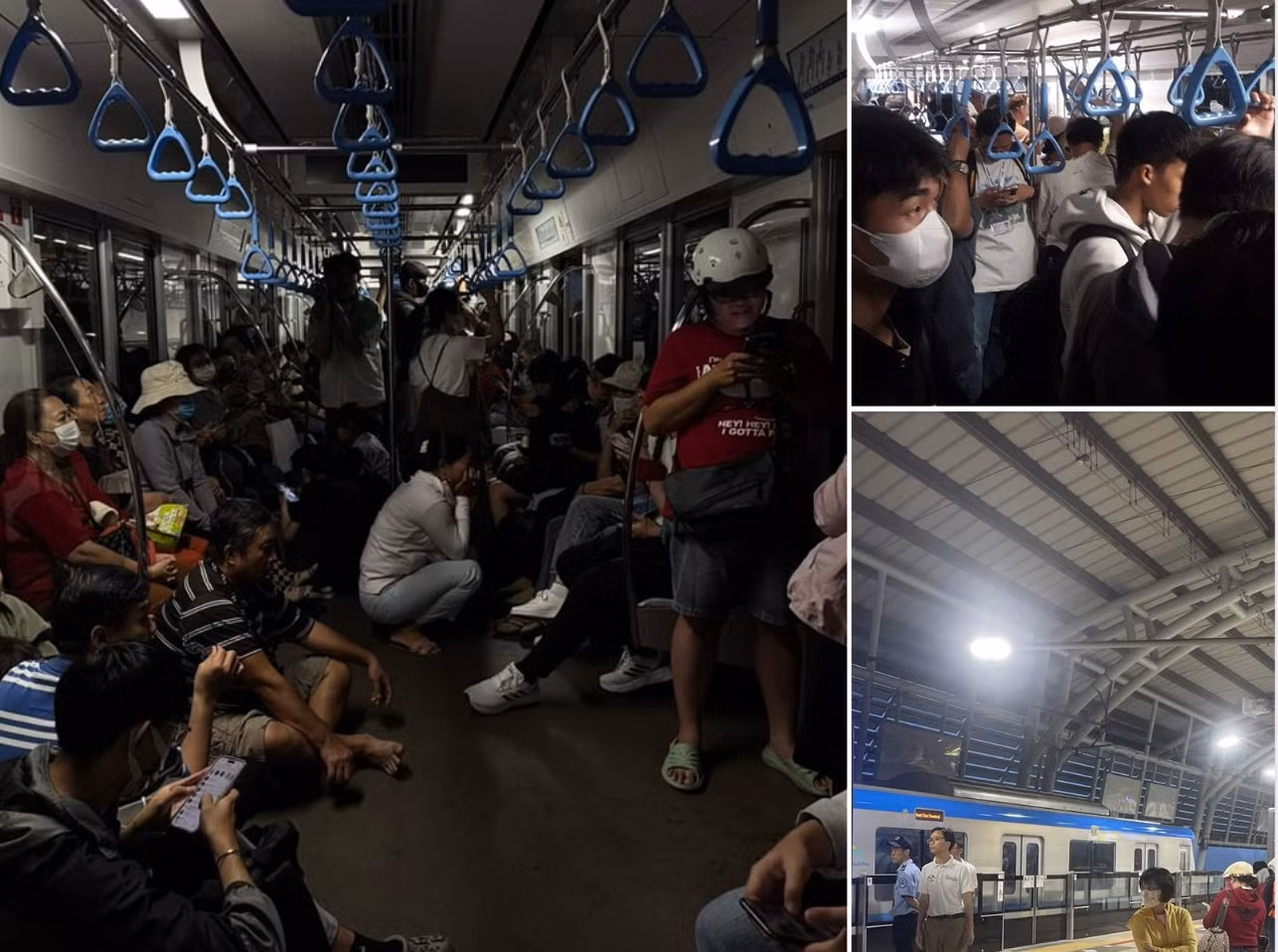 Tàu metro số 1 TPHCM bị ảnh hưởng bởi thời tiết xấu. (Hình ảnh được chia sẻ trên mạng xã hội)