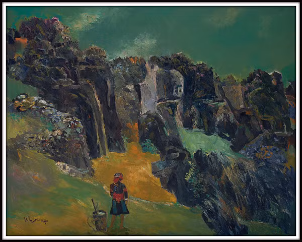 Trồng cây gì - Nuôi con gì - 2007 (Sơn dầu, 80x100). Trồng cây gì - Nuôi con gì - 2007 (Sơn dầu, 80x100)