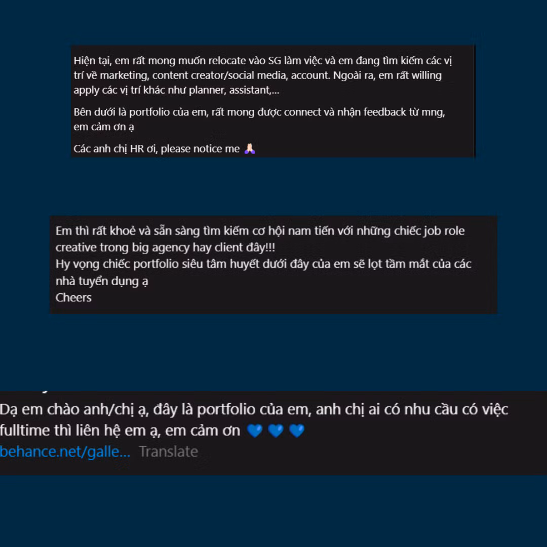 Gen Z đang tận dụng Threads như một nền tảng để thể hiện năng lực của bản thân thông qua những Portfolio mang đậm tính cá nhân nhằm thu hút nhà tuyển dụng