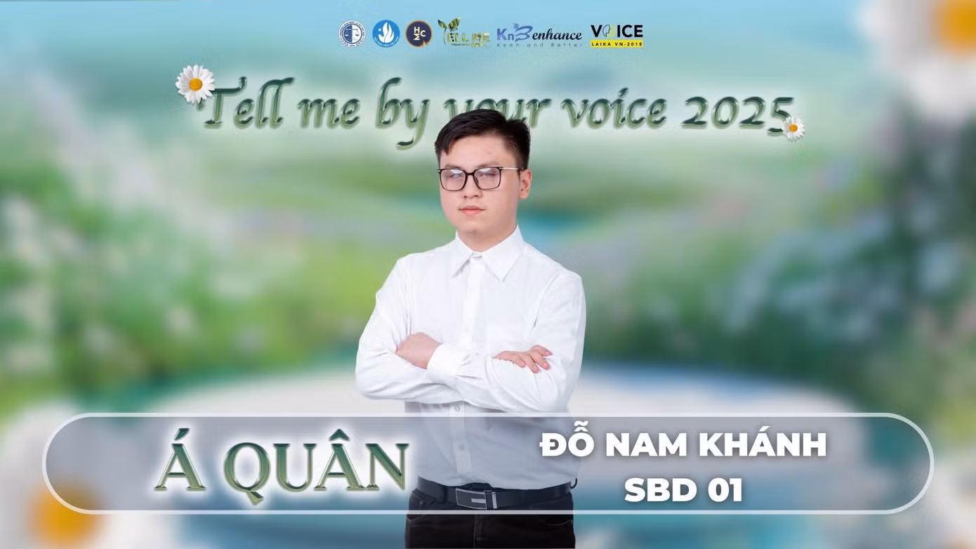 Khánh tại cuộc thi Tell me by your voice