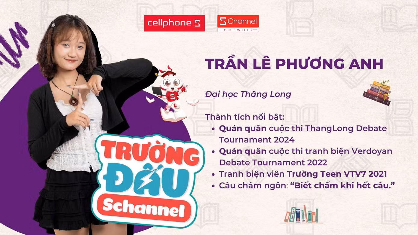 Cô nàng không ngại thử sức tại các đấu trường lớn như Trường Đấu 2024 của Schannel, nơi cô là thí sinh duy nhất của Trường Đại học Thăng Long bước vào top 10.
