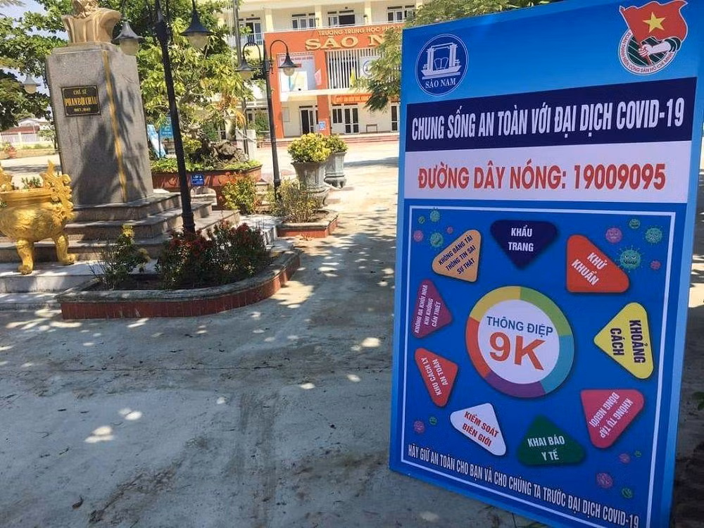 Trường THPT Sào Nam, huyện Duy Xuyên còn gửi đến học sinh và mọi người thông điệp 9K.