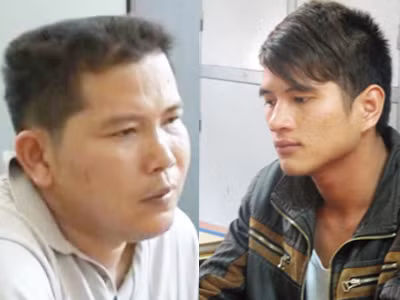 Đặng Hữu Hạnh và Trần Văn Hà (từ trái qua) khi bị bắt