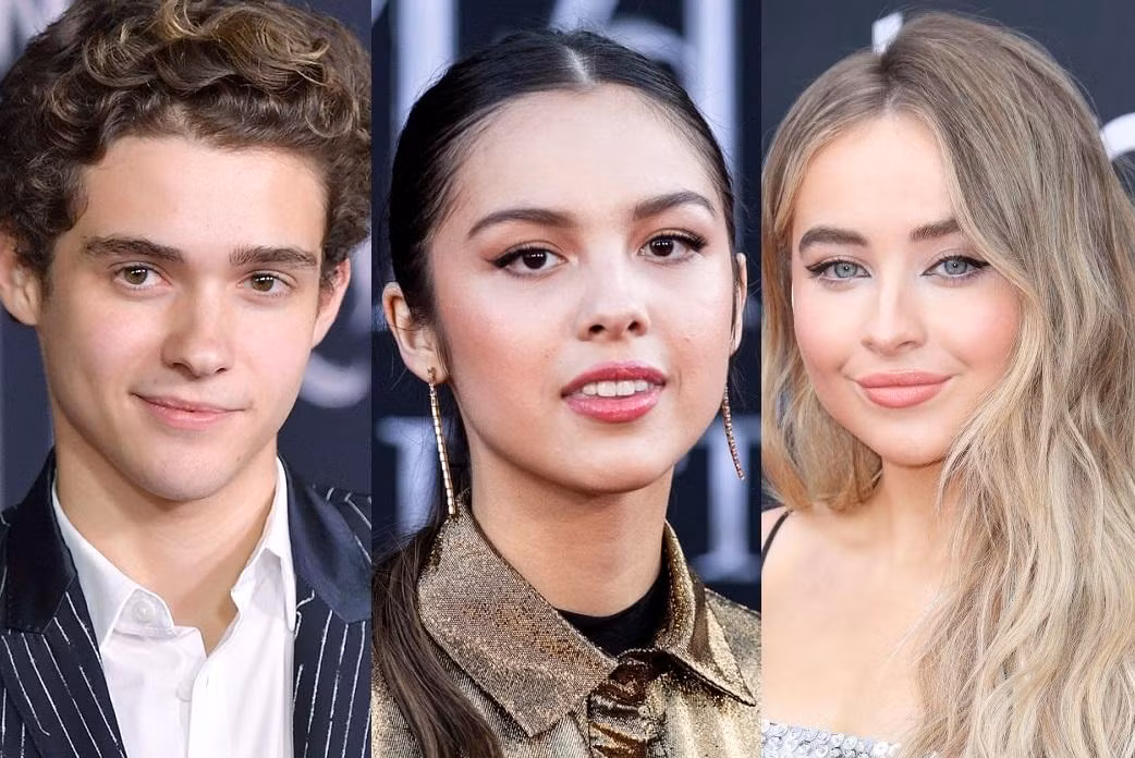 Tam giác "tình yêu và chiến tranh": Joshua Bassett, Olivia Rodrigo và Sabrina Carpenter. Tam giác "tình yêu và chiến tranh": Joshua Bassett, Olivia Rodrigo và Sabrina Carpenter.