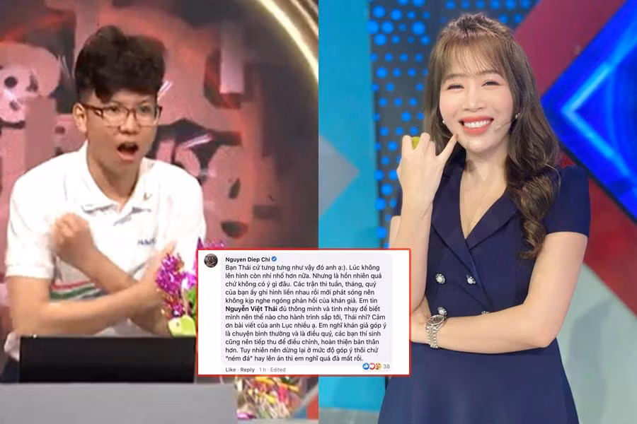 MC Diệp Chi phải lên tiếng bênh vực khi Việt Thái bị nhiều cư dân mạng chỉ trích.