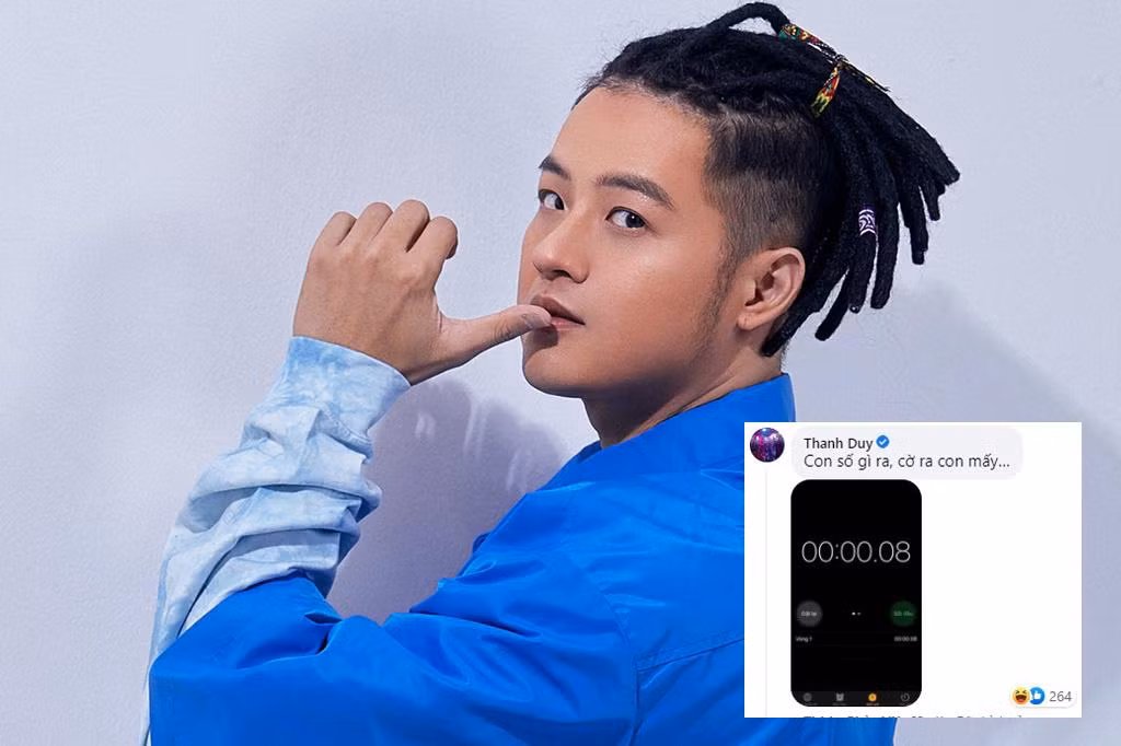 Ca sĩ Thanh Duy "xổ số" ra 8 giây khi tham gia trend "Tắt đồng hồ nhanh nhất có thể".