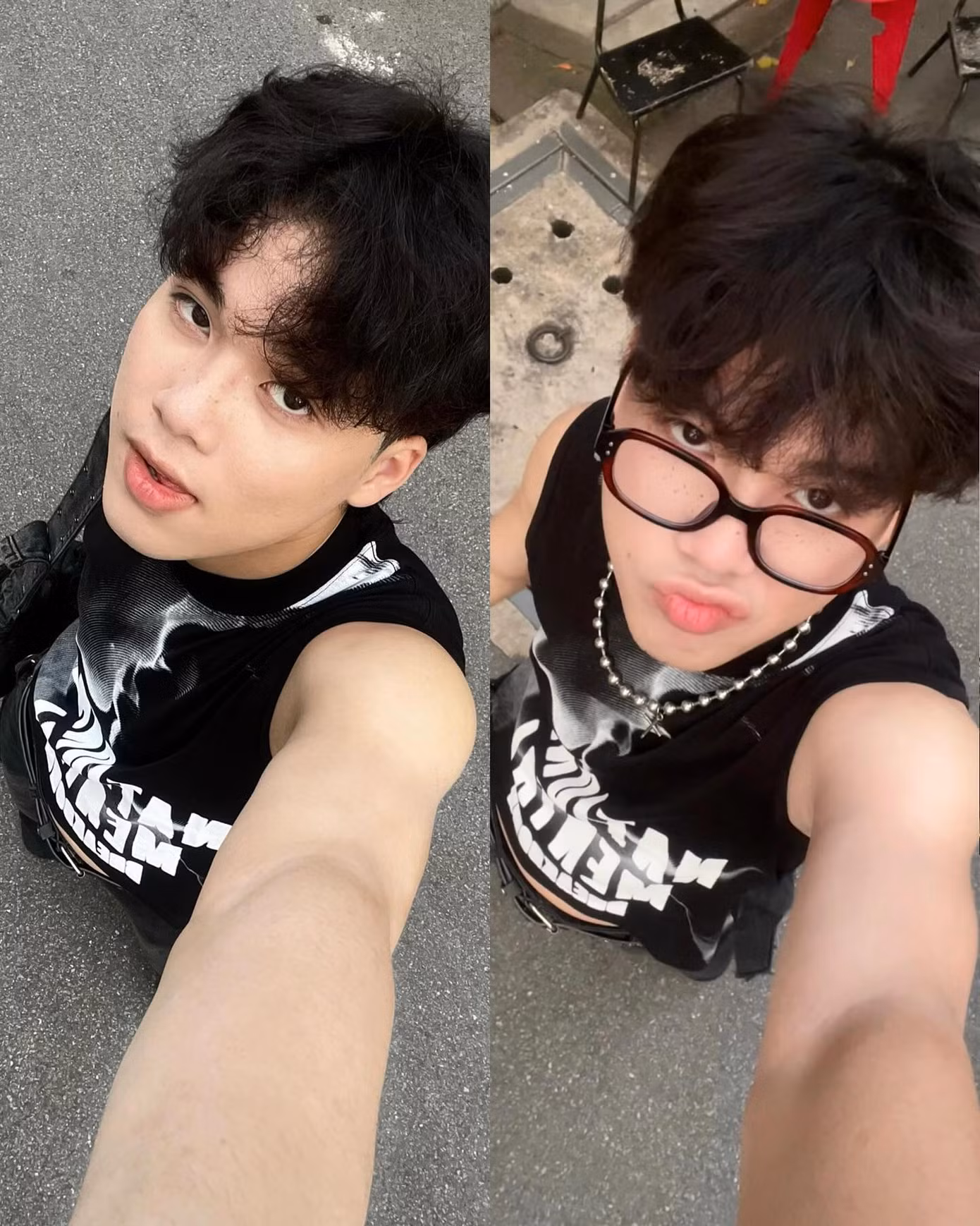 Ngoài đời, nam tân binh sinh năm 2004 chuộng phong cách ăn mặc street style theo hơi hướng bụi bặm, cá tính. Ngoài đời, nam tân binh sinh năm 2004 chuộng phong cách ăn mặc street style theo hơi hướng bụi bặm, cá tính.