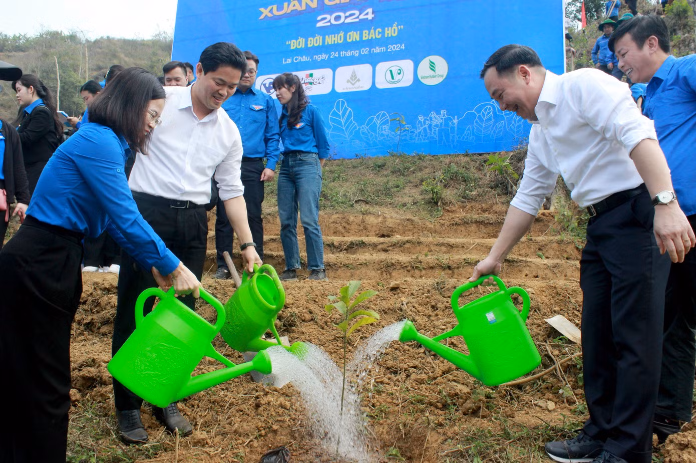 Các đại biểu tham gia trồng cây xanh. Các đại biểu tham gia trồng cây xanh.