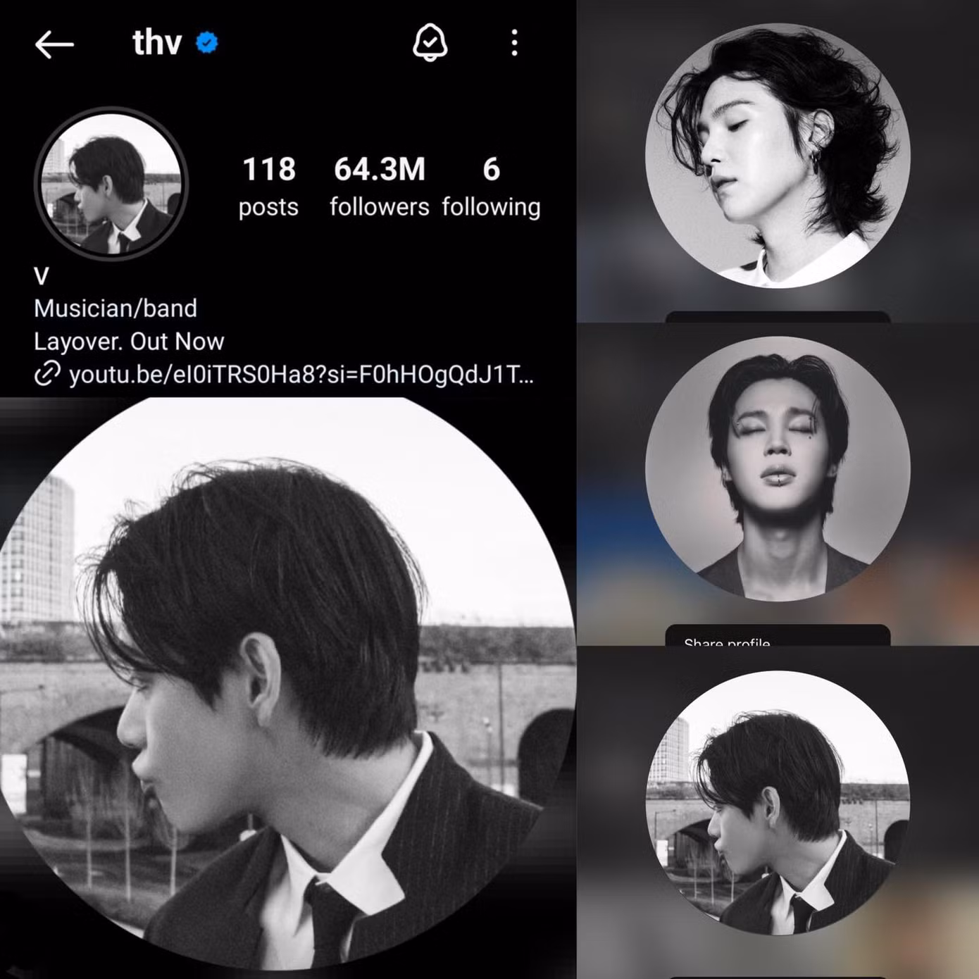 Không chỉ V, Suga và Jimin hiện cũng để avatar đen trắng. Không chỉ V, Suga và Jimin hiện cũng để avatar đen trắng.