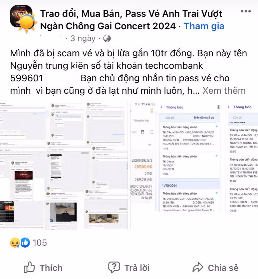 Người hâm mộ than trời khi bị lừa mất hàng triệu đồng vì mua vé từ các đối tượng xấu.