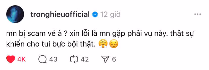 Nam nghệ sĩ bày tỏ bức xúc khi khán giả bị lừa bởi các đối tượng xấu.