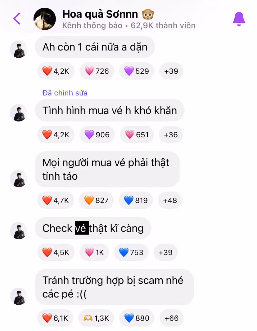 Soobin Hoàng Sơn nhắn nhủ người hâm mộ về tình trạng lừa đảo vé.