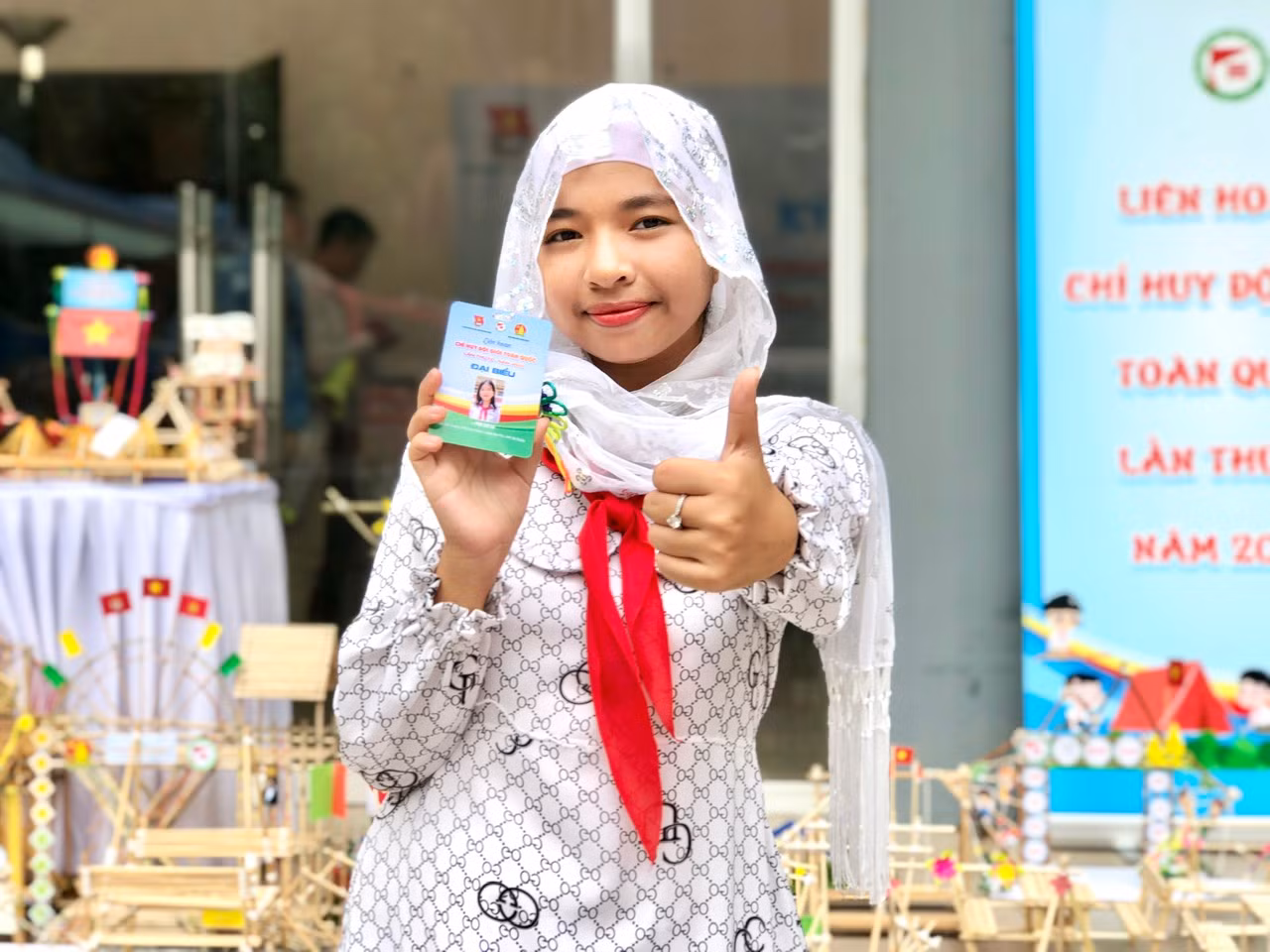 Pha Rin Đa, Liên đội trưởng trường THCS Đa Phước, huyện An Phú, tỉnh An Giang. Ảnh: Lưu Trinh Pha Rin Đa, Liên đội trưởng trường THCS Đa Phước, huyện An Phú, tỉnh An Giang. Ảnh: Lưu Trinh