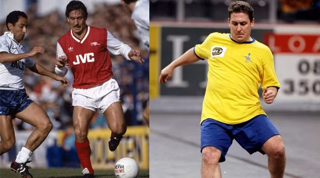 Kenny Sansom - cựu ngôi sao Arsenal và Kenny Sansom khi chơi bóng đá trong nhà