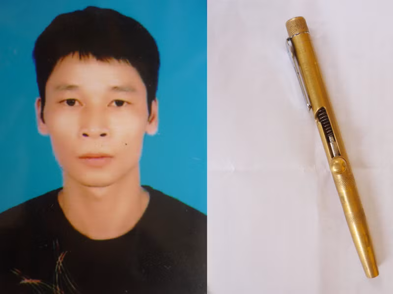 Nguyễn Tiến Công và súng ám sát mà Công dùng 