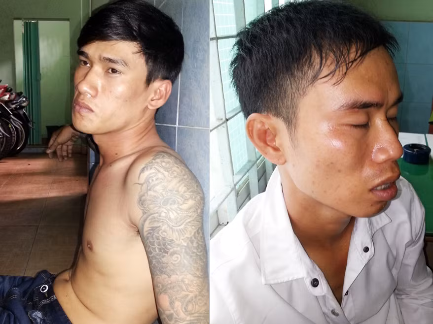 Hai nghi phạm Phạm Hữu Nhật Cường và Đỗ Tuấn Anh (từ trái sang). Hai nghi phạm Phạm Hữu Nhật Cường và Đỗ Tuấn Anh (từ trái sang)