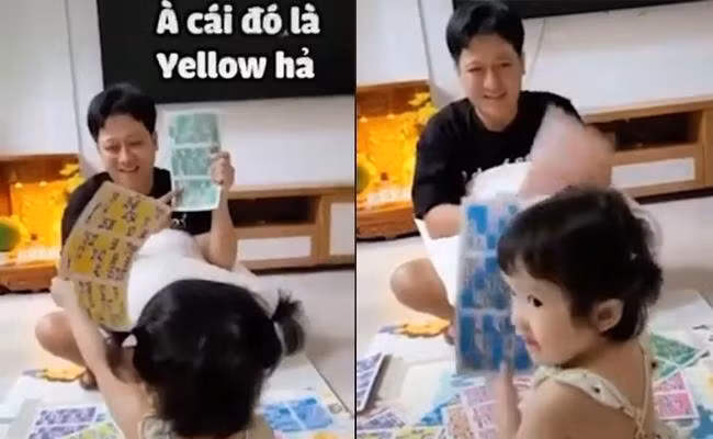 Bé Destiny rất thích chơi cùng bố Giang.