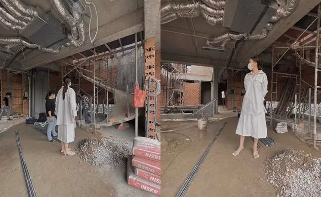 Thanh Hằng hóm hỉnh chia sẻ: "Người ta nói đàn ông xây nhà, đàn bà xây tổ ấm. Vừa làm cả 2 thì là đàn gì? Chắc đàn ghi-ta." - Ảnh: FBNV.