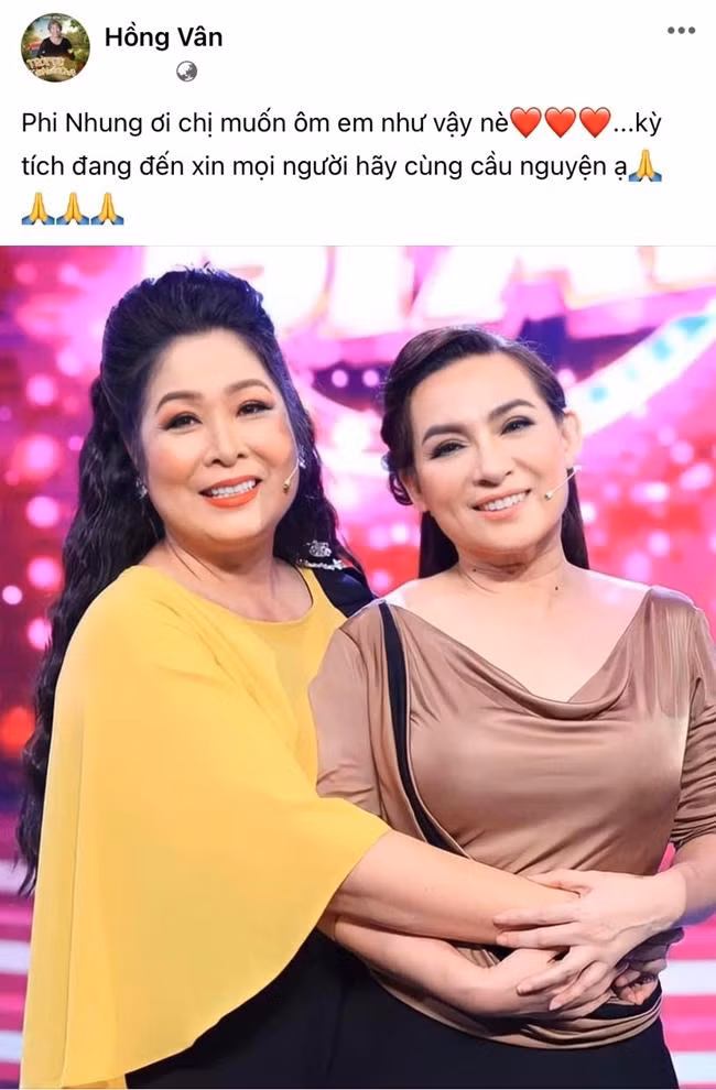 Bài đăng của NSND Hồng Vân. Ảnh: FBNV
