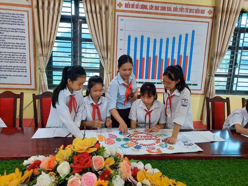 Nhiều hoạt động bổ ích được giáo viên Tổng phụ trách Đội Lê Lan Anh tổ chức nhằm nâng cao kiến thức, kỹ năng cho học sinh.