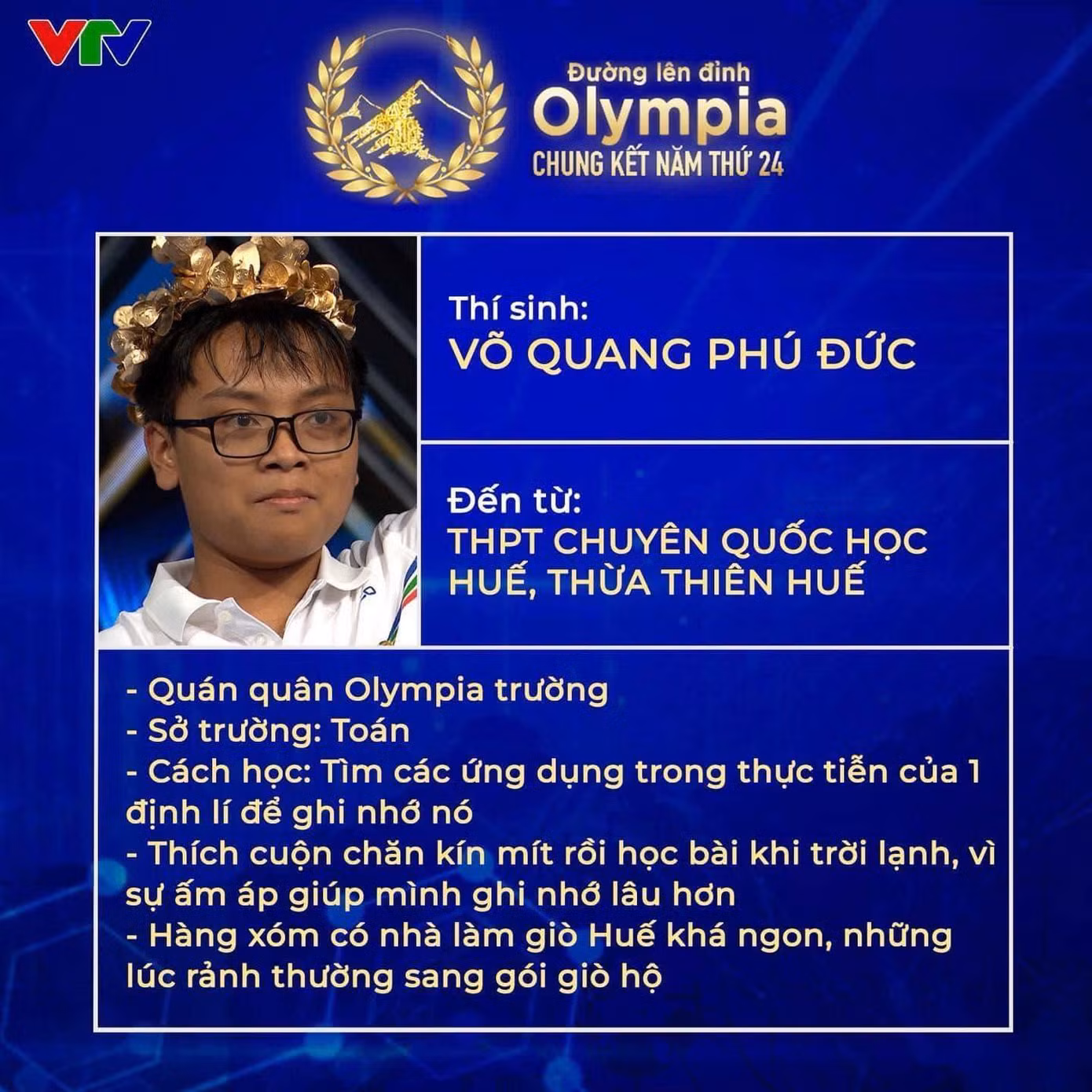 "In tư" rất độc lạ của Phú Đức đang được netizen nhiệt tình chia sẻ. Ảnh: VTV