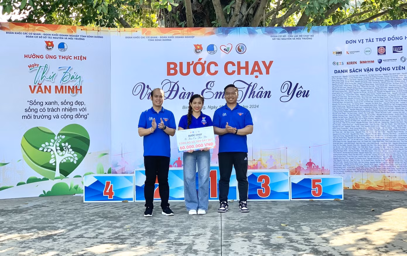 Ban tổ chức công bố số tiền đóng góp
