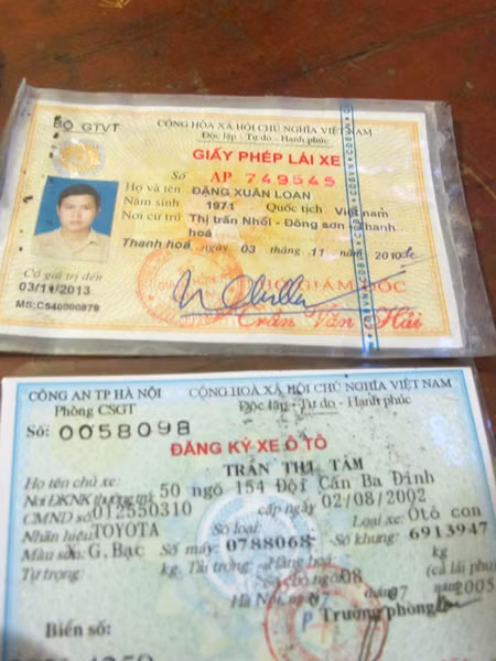 Chứng minh thư và đăng ký xe ô tô