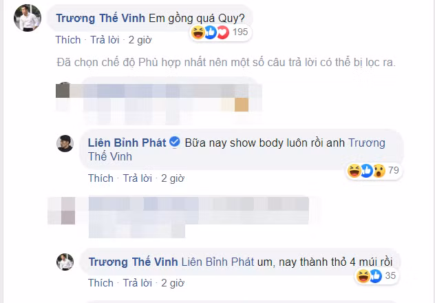 Trương Thế Vinh, Liên Bỉnh Phát bất ngờ khi Ngô Kiến Huy bữa nay dám khoe body.