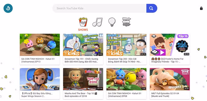 YouTube Kids có thêm phiên bản web. Ảnh: chụp màn hình.
