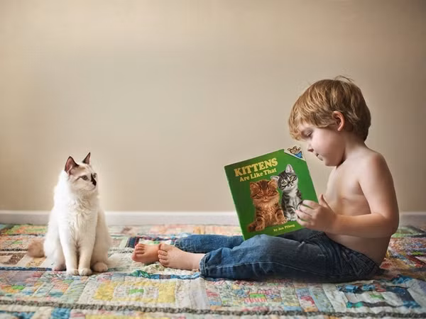 Cậu bé Andrew dành tình yêu rất bền bỉ cho chú mèo của mình.