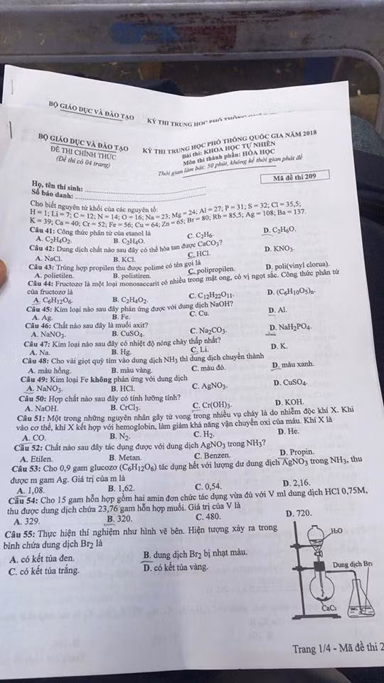 Bộ đề thi trắc nghiệm tổ hợp môn KHTN đây rồi, bạn làm được bao nhiêu câu? ảnh 10