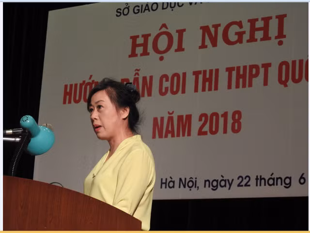 Bà Đoàn Kiều Oanh - Chánh Thanh tra Sở GD&ĐT Hà Nội. 