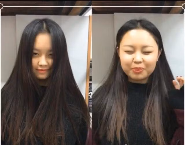 Vẫn là cô nàng da trắng, mắt to, chỉ có điều má hơi phúng phính ra chút thôi.