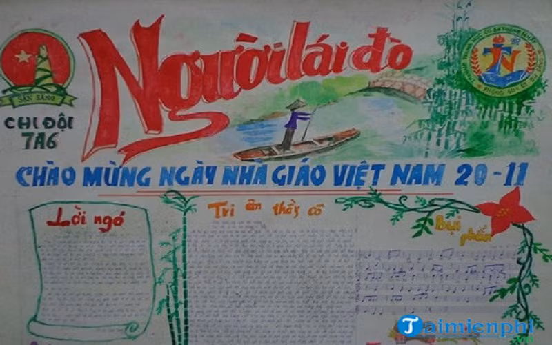 Báo tường thời xưa thường có chủ đề như Người lái đò, Nhớ ơn thầy cô, Uống nước nhớ nguồn.
