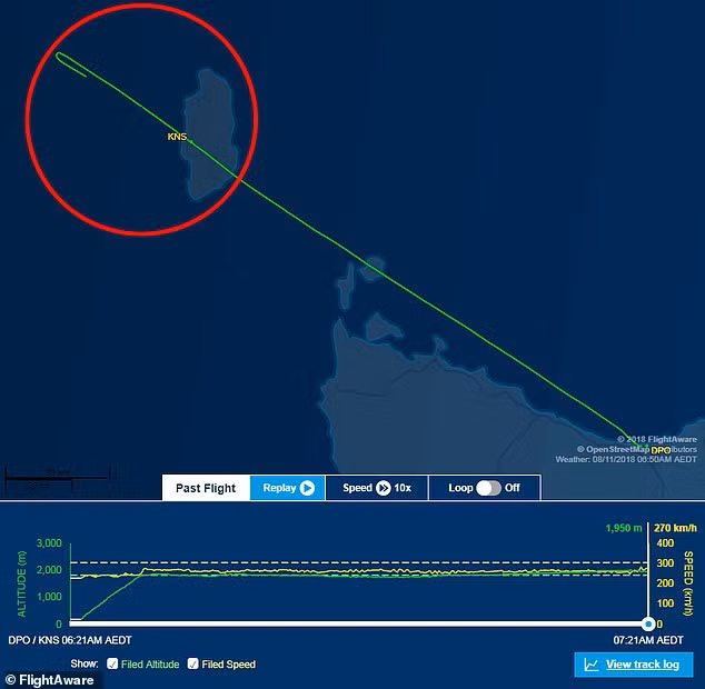 Lộ trình của máy bay. Ảnh: FlightAware.