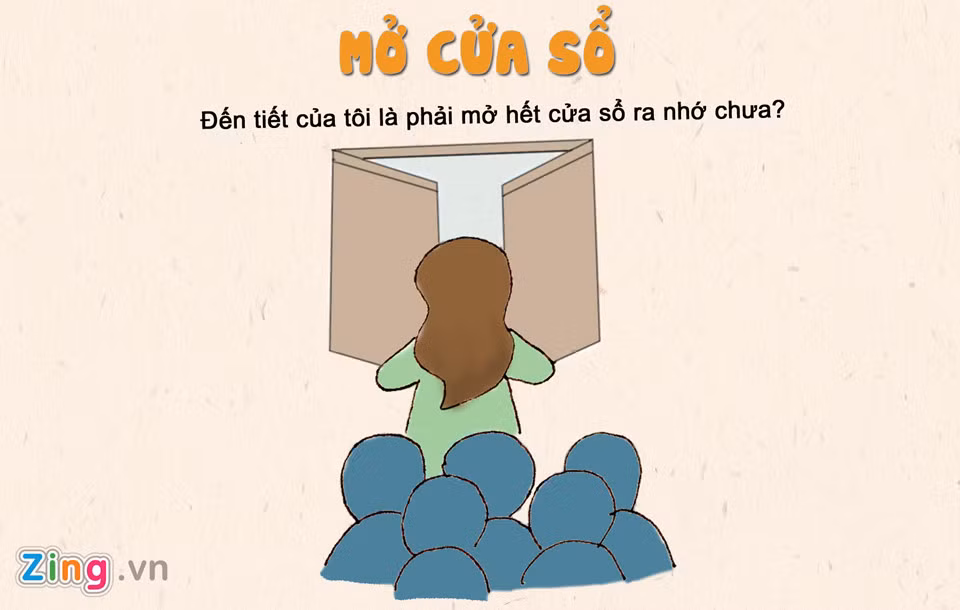 Dù là mùa hạ nóng rực hay là mùa đông lạnh giá, hễ cứ đến tiết này là phải mở cửa sổ ra. Có lẽ việc đó sẽ giúp lớp học có sinh khí hơn chăng?