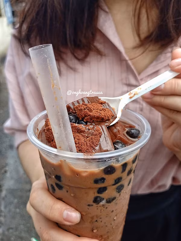 Kem cheese kèm pudding béo ngậy kết hợp với milo quả là tuyệt hảo.