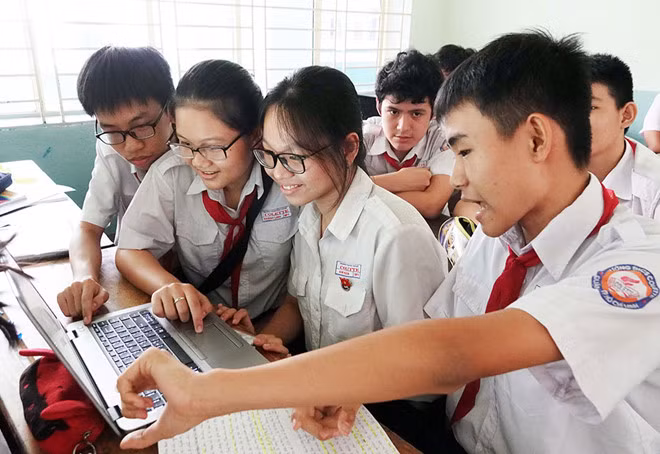 Học sinh lớp 9 Trường THCS Colette (Q.3, TP.HCM). ẢNH: ĐÀO NGỌC THẠCH.